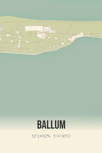 Alte Karte von Ballum (Fryslan)