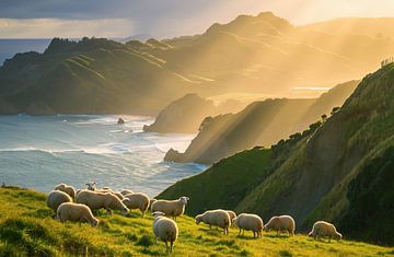 Randonnée sur la côte néo-zélandaise sur fernlichtsicht