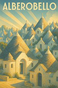 Alberobello Italien Vintage Wandkunst