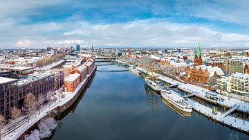 Schlachte in Bremen, Duitsland op een winterse dag