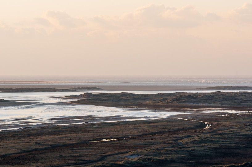 Zicht op het Groene Strand en de Noordsvaarder vanaf het Seinpaalduin op Terschelling van Alex Hamstra