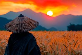 Bauernleben im Sonnenuntergang von Poster Art Shop