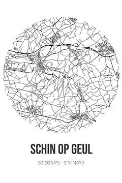 Schin op Geul (Limburg) | Landkaart | Zwart-wit van MijnStadsPoster