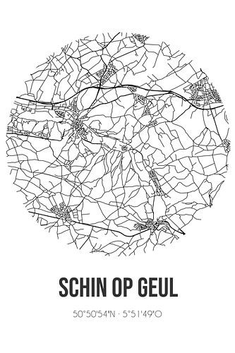 Schin op Geul (Limburg) | Karte | Schwarz und Weiß