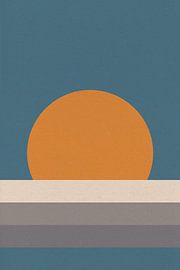 Ikigai. Abstrakte minimalistische Zen-Kunst. Sonne, Mond, Ozean VII von Dina Dankers