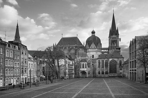 Aachen Cathedral in stylish black and white