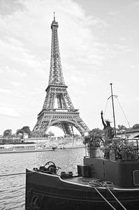 Paris in Monochrom - Unvergesslicher Blick auf die Seine und den Eiffelturm