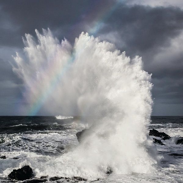 Storm with rainbow in northern Iceland by Paul Roholl