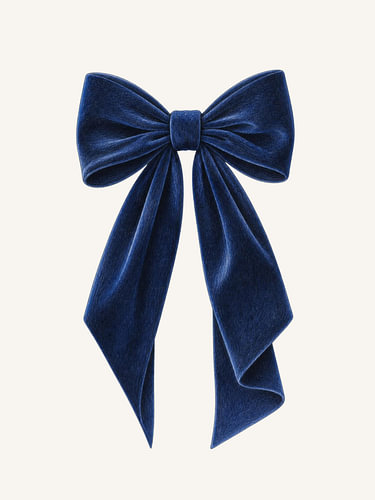 Dark blue velvet bow