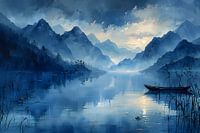 Blau malen | Landschaft malen | Wassermalerei