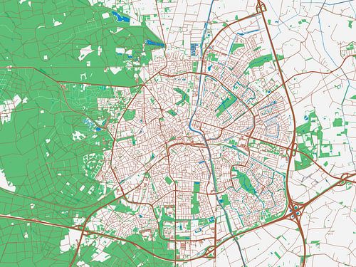 Kaart van Apeldoorn in de stijl Urban Ivory