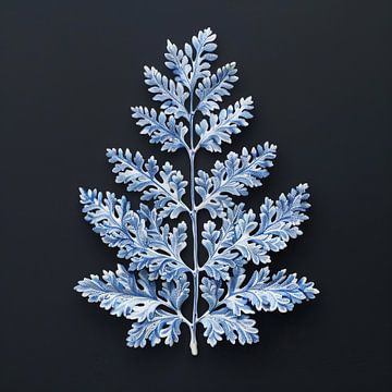 Delft Blue Fern Branch