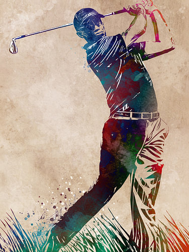 Sportkunst mit Golfspieler #golf von JBJart Justyna Jaszke