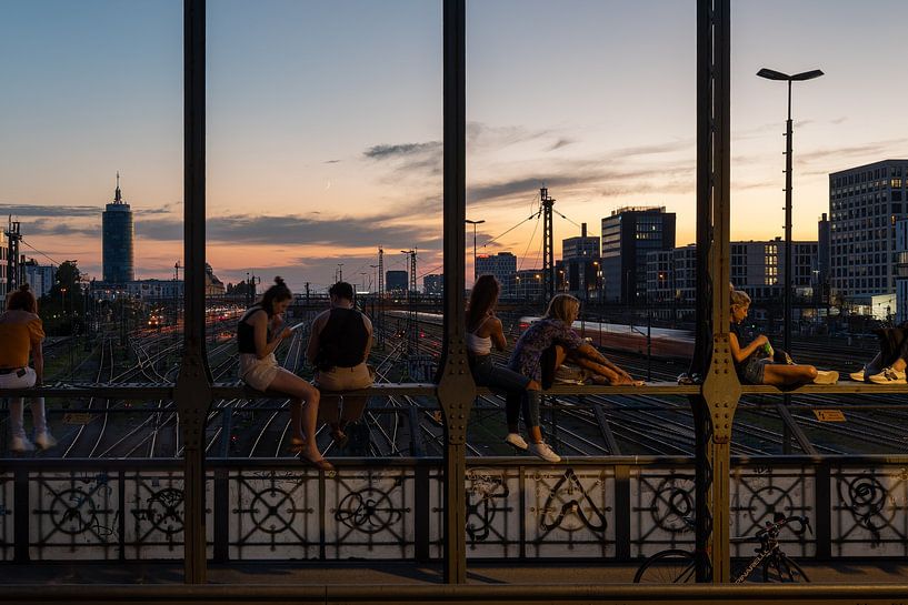 Pont Hacker à Munich au coucher du soleil (II) par The Gufotography