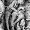 Khajurao - Erotisch relief in de Lakshmana tempel Zw-w 4 van Theo Molenaar