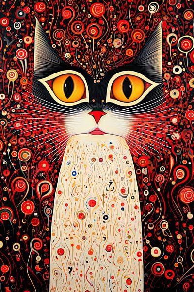 Abstract portrait of a cat by Bert Nijholt
