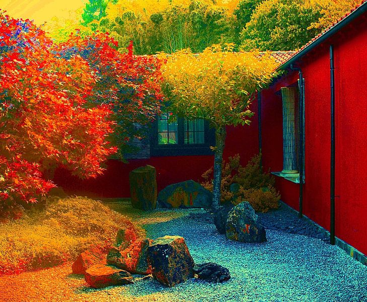 Das rote japanische Häuschen. von Ineke de Rijk