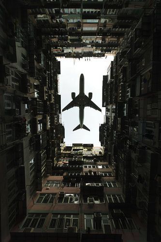 Vliegtuig - stadsfotografie