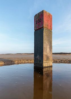 Beach post in the winter sun