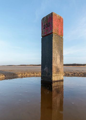 Beach post in the winter sun