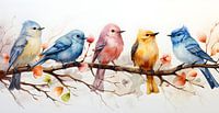 Vogels op tak