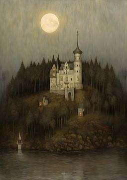 château hanté sous la lune sur Jan Bechtum