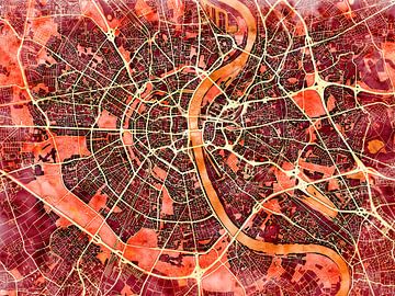 Kaart van Köln in de stijl 'Amber Autumn' van Maporia