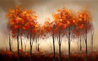 Peinture abstraite moderne Forêt d'automne par Preet Lambon Aperçu