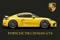 Porsche 718 Cayman GT4 mit Text und Wappen von Gert Hilbink Miniaturansicht