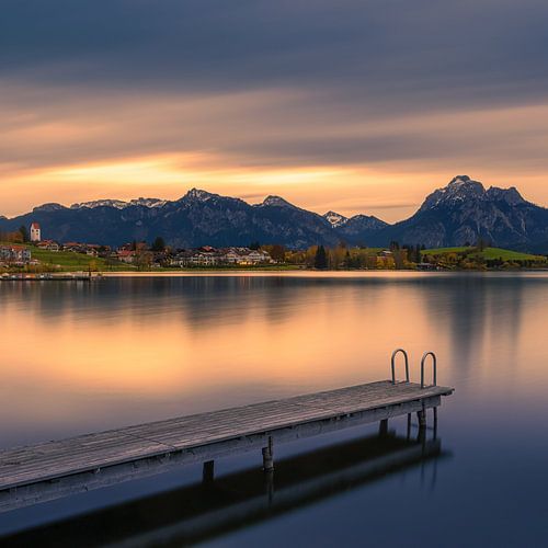 Sunrise at Hopfensee lake, Bavaria, Germany by Henk Meijer Photography