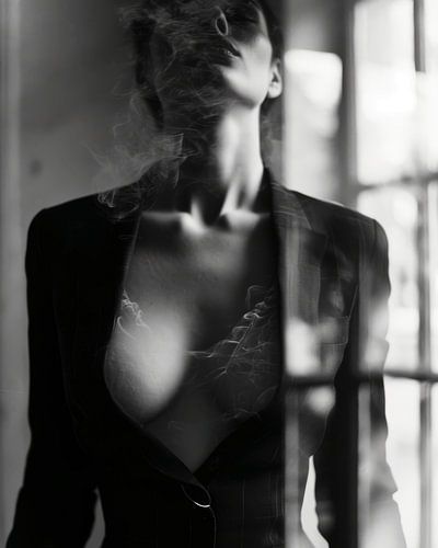 Stijlvol boudoir portret in zwart-wit