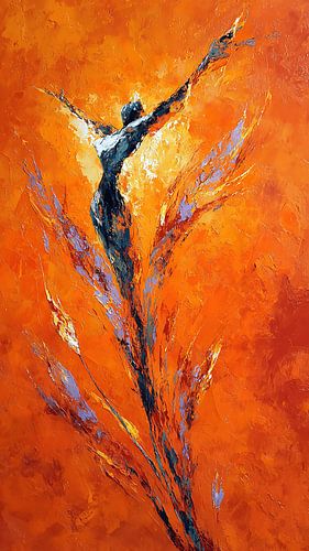 Art abstrait expressif représentant des figures fragiles