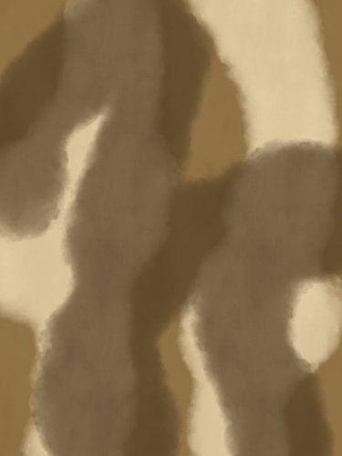 Groene vormen. Abstract minimalistisch schilderij