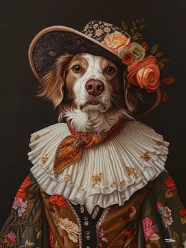 Hund in viktorianischem Kleid von Gelissen Artworks