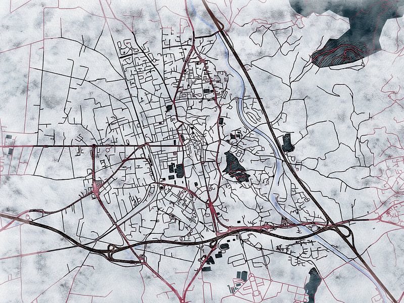 Kaart van Salon-de-Provence in de stijl 'White Winter' van Maporia