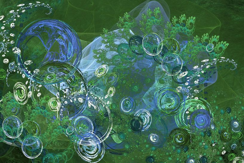 Green bubbles I van Emajeur Fotografie
