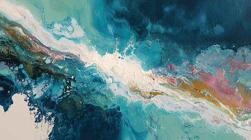 Een zee van blauw panorama artistiek