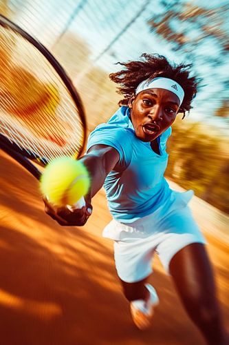 Tennisser met een sterke opslag