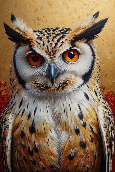 Regard intense d'un hibou coloré par Art & Soul Creations