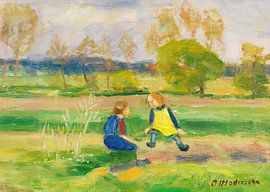 Children playing, Otto Modersohn