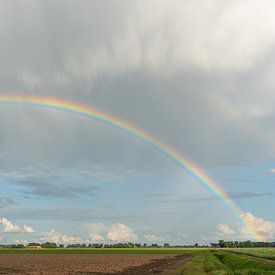 My beautiful backyard | rainbow | Dutch skies by Mariska Scholtens
