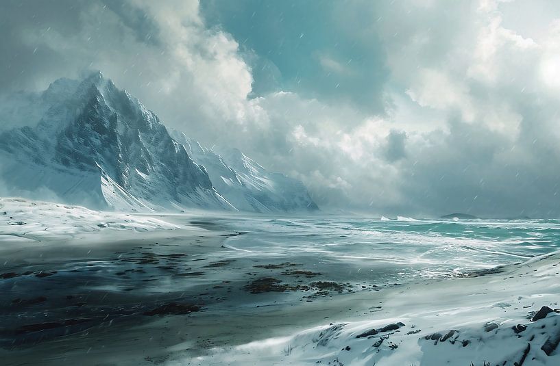 Winter an Norwegens Küste von fernlichtsicht