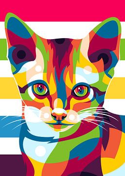 Petit chat dans un style pop art sur Lintang Wicaksono