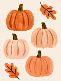 Autumn pumpkins painting by IamHomeStudio