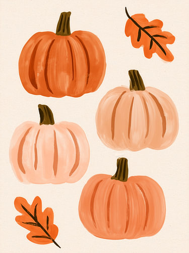 Herbstliches Kürbismalbild