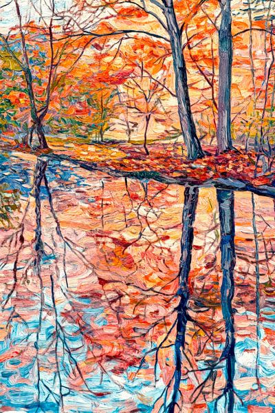 Paysage automnal avec reflet par Poster Art Shop