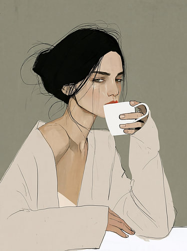 Vrouw drinkt koffie