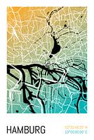Hamburg - Stadsplattegrondontwerp Stadsplattegrond (kleurverloop)