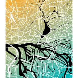 Hambourg - Design du plan de la ville Plan de la ville (dégradé de couleurs) sur ViaMapia