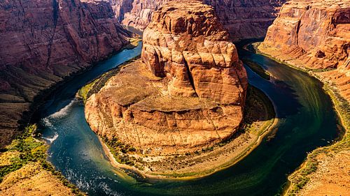 Panorama Landschap Kloof Colorado rivier Hoefijzerbocht ArizonaUSA